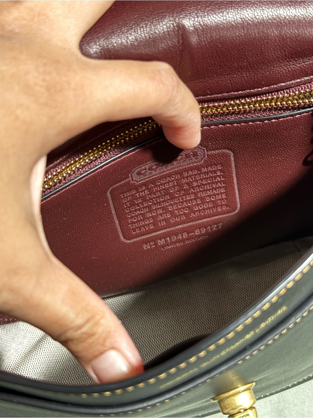 Coach Dark Brown Leather Turnlock Crossbody - Picture 5 of 9